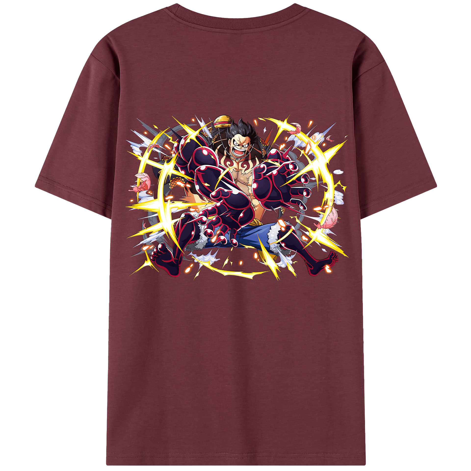 ワンピース モンキー・D・ルフィ ONE PIECE Monkey D. Luffy 綿100％半袖Tシャツ（背面プリント）